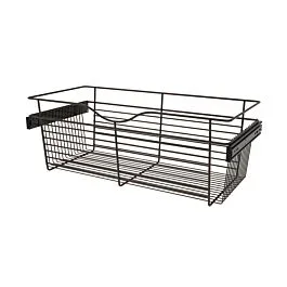 Oil Rubbed Bronze Closet Pullout Basket, 30 X 14 X 11 in