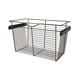 Oil Rubbed Bronze Closet Pullout Basket, 30 X 16 X 18 in