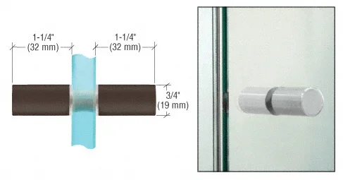 Oil Rubbed Bronze Cylinder Style Back-to-Back Shower Door Knobs by C.R. Laurence
