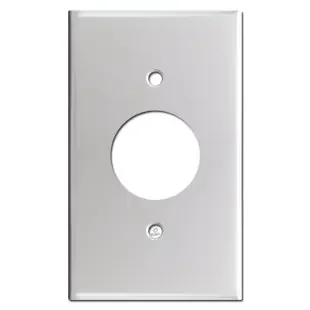 One Receptacle Plate Covers – Brushed Aluminum