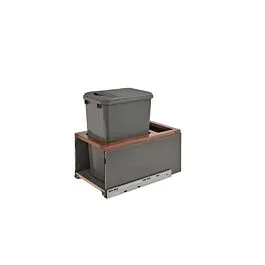 Orion Gray LEGRABOX and Walnut Single 35 Quart, 13-1/2 X 21-11/16 X 20-5/16 in