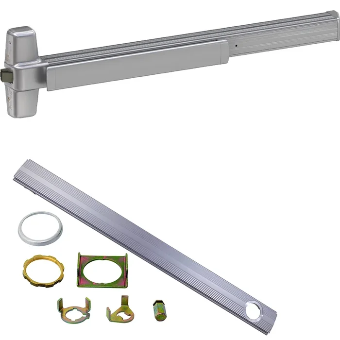 Outdoor Defense Rim Exit Device – Von Duprin 48in Cylinder Dogging, Grade 1, Satin Chrome