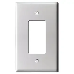 Oversized 1 Decor Rocker GFCI Cover Plate – Brushed Aluminum