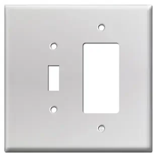 Oversized 1 Decora Outlet 1 Toggle Wall Plate – Brushed Aluminum