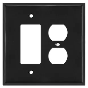 Oversized 1 Duplex Outlet 1 Decora Rocker Switch Plates – Black