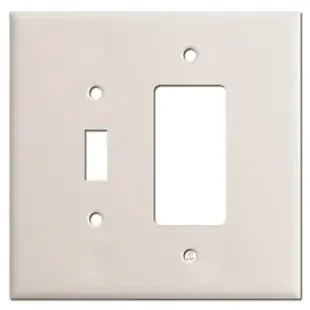 Oversized 1 Toggle & 1 GFI Outlet Switch Plates – Light Almond