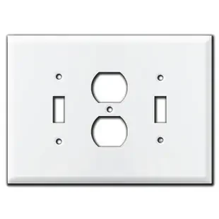 Oversized 1 Toggle 1 Outlet 1 Toggle Light Switch Cover – White