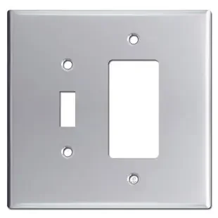 Oversized 1 Toggle 1 Rocker GFCI Outlet Covers – Polished Chrome