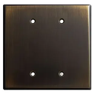 Oversized 2 Blank Jumbo Switchplates – Oil Rubbed Bronze