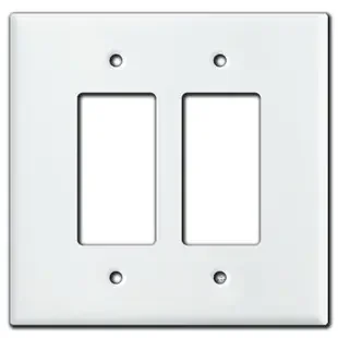 Oversized 2 Decora Rocker Switch Light Plate Covers – White