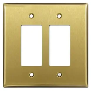 Oversized 2 Decora Switch Light Plate Covers – Satin Brass