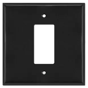 Oversized 2 Gang 1 Center Decora Light Switch Plate Covers – Black