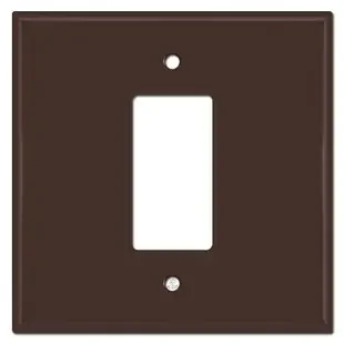 Oversized 2-Gang Centered 1 Decora Switch Cover Plates – Brown