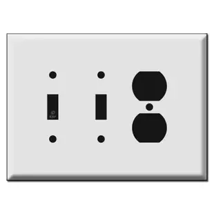 Oversized 2 Toggle 1 Outlet Switch Plate