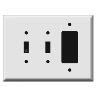 Oversized 2 Toggle and 1 Rocker Combo Switch Plate