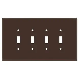 Oversized 4 Toggle Light Switch Cover – Brown