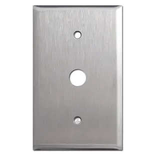 Oversized 5/8″ Phone Cable Wall Plate Covers – Satin Stainless Steel