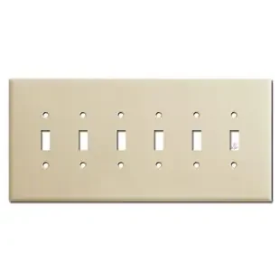Oversized 6 Toggle Light Switch Cover – Ivory