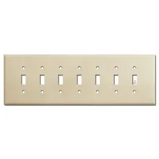 Oversized 7 Toggle Wall Plate Cover – Ivory