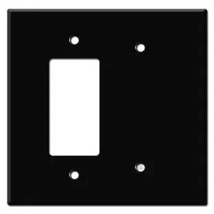 Oversized Blank + Decora Rocker GFCI Wallplate – Black