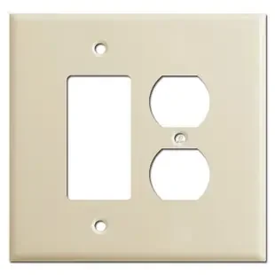 Oversized Combo Rocker & Duplex Outlet Cover Plates – Ivory