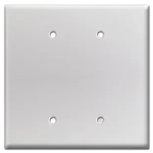 Oversized Double Blank Light Switch Plate – Brushed Aluminum