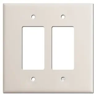 Oversized Double Rocker Wall Plate Covers – Light Almond