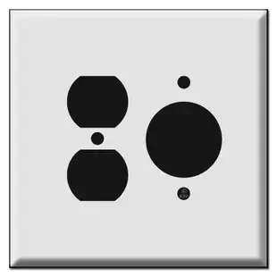 Oversized Duplex Outlet + 1.62″ 20A Round Receptacle Cover Plate