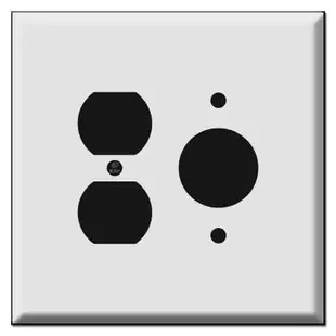 Oversized Duplex Outlet and Single Round Outlet Cover Plates