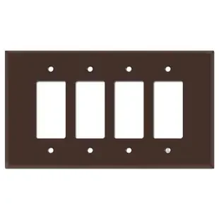 Oversized Four Gang 4 GFCI Decora Rocker Switch Plate – Brown