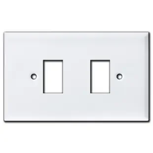 Oversized New Style 2 GE Low Voltage Switch Plates – White