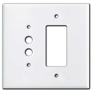 Oversized Pushbutton Switch & Decor Outlet Cover Plate – White