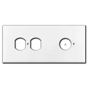 Oversized Sideways Duplex Outlet + 1.25″ Phone Jack Cover – White