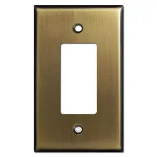 Oversized Single GFCI Decora Rocker Switch Plates – Antique Brass