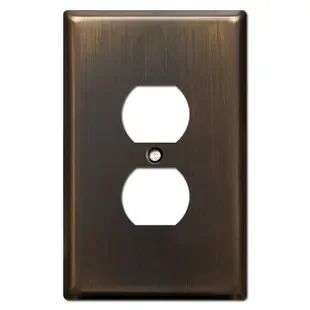 Oversized Single Receptacle Switch Plate – Oil Rubbed Bronze