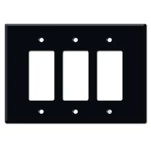 Oversized Three Gang Decora Rocker Switch Plates – Black
