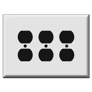 Oversized Three Gang Outlet Switch Plates for 6 Plugs