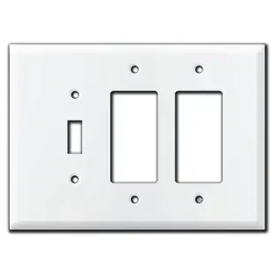 Oversized Toggle and Two Rocker Combo Switch Plate – White