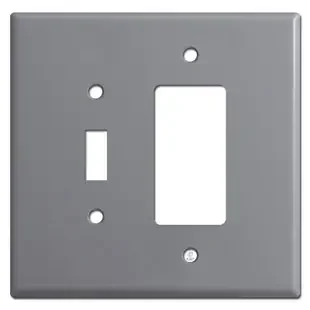 Oversized Toggle Switch & GFCI Receptacle Cover Plates – Gray
