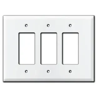 Oversized Triple Gang 3 Decora Rocker Switch Plates – White