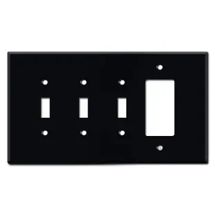 Oversized Triple Toggle 1 GFCI Wall Plates – Black