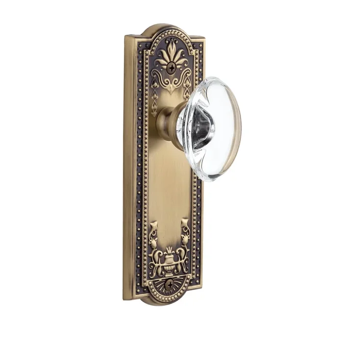 Parthenon Long Plate with Provence Crystal Knob – Vintage Brass