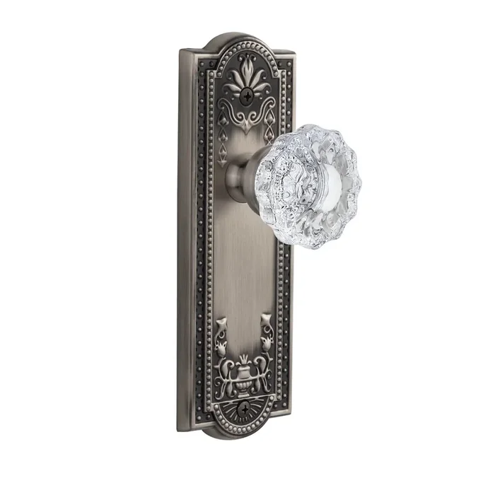 Parthenon Long Plate with Versailles Crystal Knob – Antique Pewter