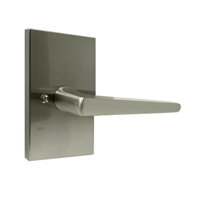 Philtower Lever with Rectangular Rose Half Dummy Lock – Satin Nickel Finish by Weslock