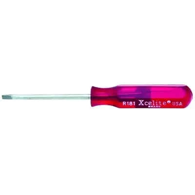 Pocket Clip Round Blade Screwdriver, 3/32 in Tip, 5-1/4 in Overall L