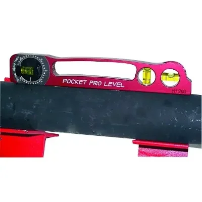 Pocket Pro Level, 9 in L, 3 Vials, Anodized Aluminum