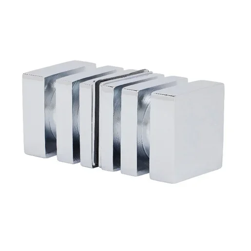 Polished Chrome Square Back-to-Back Style Knobs by C.R. Laurence