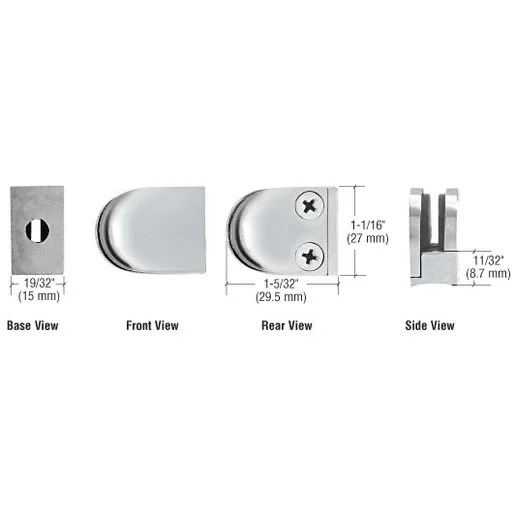 Polished Stainless Mini Z-Series Round Type Radius Base Glass Clamp – C.R. Laurence