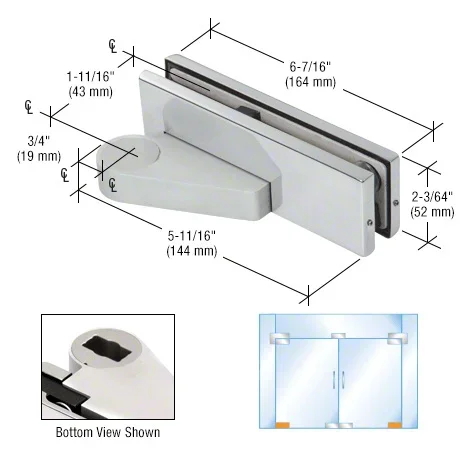 Polished Stainless Right Offset Bottom Door Patch Fitting – C.R. Laurence