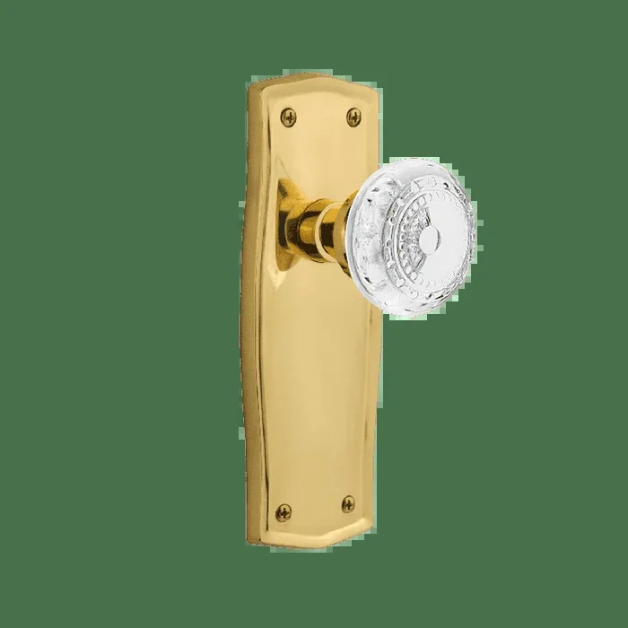 Prairie Long Plate with Crystal Meadows Knob – Polished Brass